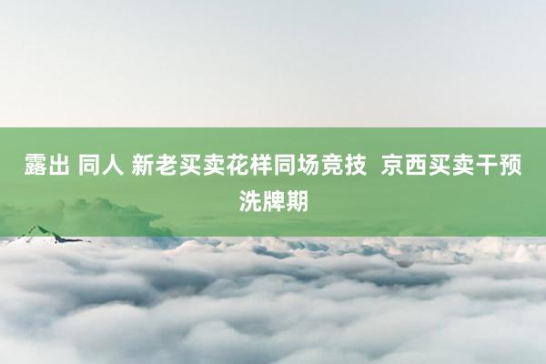 露出 同人 新老买卖花样同场竞技  京西买卖干预洗牌期
