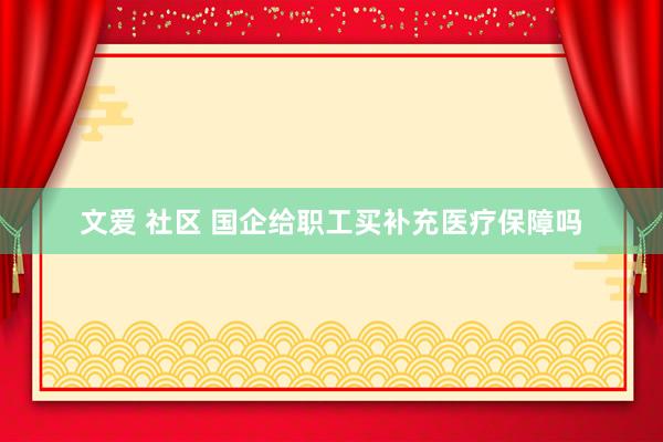 文爱 社区 国企给职工买补充医疗保障吗