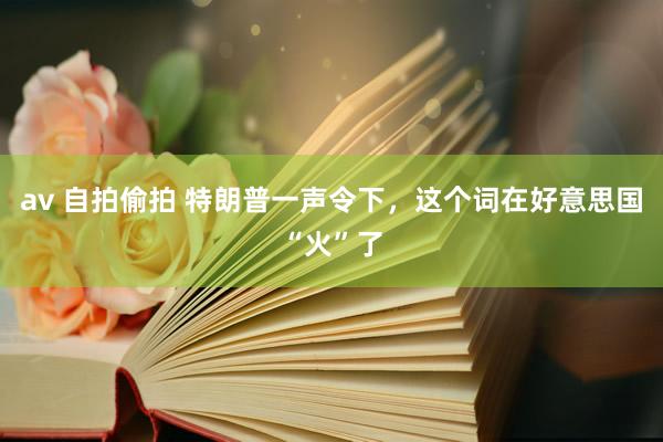 av 自拍偷拍 特朗普一声令下，这个词在好意思国“火”了