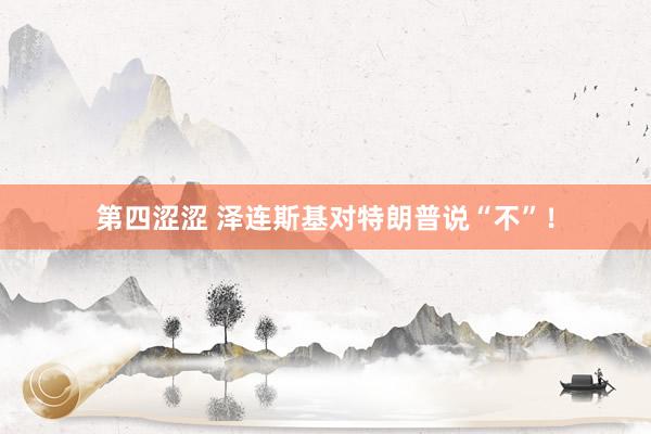 第四涩涩 泽连斯基对特朗普说“不”！