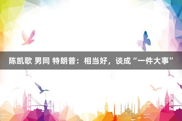 陈凯歌 男同 特朗普：相当好，谈成“一件大事”